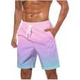 thumbnail image 1 of Plebaso Beach Shorts for Men Gradient Print Casual Shorts Drawstring Lightweight Summer Fashion Shorts, 1 of 5