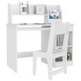 thumbnail image 1 of Qaba Ensemble Bureau et Chaise pour Enfants de 5 à 8 Ans avec Rangement, Blanc, 1 of 9