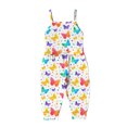 thumbnail image 2 of EGNMCR Rompers for Kids Toddler Baby Girl Jumpsuits Summer Printing Strap Romper Pants With Pockets Kid Rompers, 2 of 4