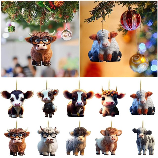 Vaidha Cute Cow Car Pendant Home Tree Decoration, Christmas Tree Ornament, Home Decor 1PC
