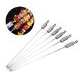 thumbnail image 3 of Skewers -6PCS Long BBQ Barbecue Sliding Grilling Cooking Stainless Steel Kebab Flat Skewers, 3 of 7