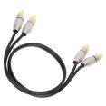 thumbnail image 3 of 2RCA Male To 2RCA Male Cable, Player Audio Cable Stereo With Aluminum Alloy Connector For  Audio Devices Black, 3 of 8