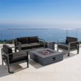 thumbnail image 2 of Noble House Cape Corail Ensemble de Conversation Extérieur en Aluminium 5 Pcs Gris, 2 of 38