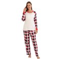thumbnail image 2 of TIMIFIS Christmas Pajamas Ensemble pour Femmes Noël Fêtes Col Rond Manches Longues Haut et Pantalon Long à Carreaux Rouges Tenue de Détente Ensemble Assorti pour la Famille Christmas Pajamas, 2 of 5