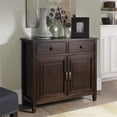 thumbnail image 2 of Atlin Designs Wood Dark Chestnut Brown Storage Cabinet Rectangular Adjustable Shelves 40"W x 15"D x 36"H Assembly Required, 2 of 10