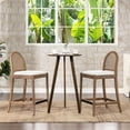 thumbnail image 3 of Panama 26.5" Curved Back Cane Rattan Counter Stool Set of 2 Ivory White Boucle, 3 of 10