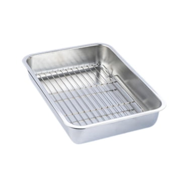 GROWTH TANK Oven Tray Pan with Rack Rectangular Oil Filter Tray for Food Grilling Baking 50x35x7cm