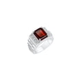 thumbnail image 3 of RYLOS Men's Rings Sterling Silver Designer Style 10X8MM Emerald Cut Shape Gemstone & Diamonds Garnet January Birthstone Rings For Men Size 13, 3 of 4