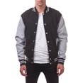thumbnail image 2 of Pro Club Men's Varsity Fleece Baseball Jacket, Black/Heather Gray, X-Large, 2 of 10
