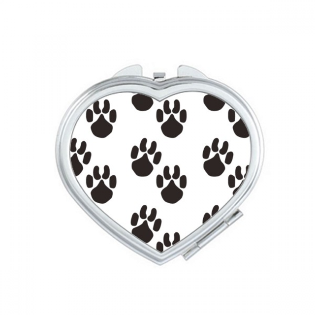 Animal Cute Paw Print Outline Footprint Mirror Travel Magnification Portable Handheld Pocket Makeup