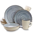thumbnail image 2 of Elama EL-MELLOWBLUE Mellow 16-Piece Dinnerware Set in Powder Blue, 16pc, 2 of 5