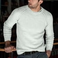 thumbnail image 2 of UVEASISHA Chandail en Tricot Côtelé Uni pour Homme Automne Hiver Décontracté Coupe Régulière Chandail à Enfiler Hauts Tricotés Col Rond Manches Raglan Chandails Confortables pour Hommes Soldes 2025 Aujourd'hui Liquidation Gris m, 2 of 7