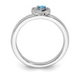 thumbnail image 2 of Bague Cœur en Argent Sterling Stackable Expressions Topaze Bleue Taille 5, 2 of 3