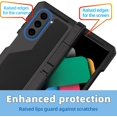 thumbnail image 3 of Metal Case for Samsung Z Fold 6 Military Grade Armor Rugged Case with S Pen Holder Metal Stand Hinge Protection Screen Protector Drop Tested Shockproof Full Cover case for Z Fold 6 (Black), 3 of 9