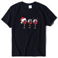 thumbnail image 3 of Qertyioot Femmes Noël Vin Verre Imprimé Manches Courtes T-shirt Décontracté Col Rond Pull Tops, 3 of 4