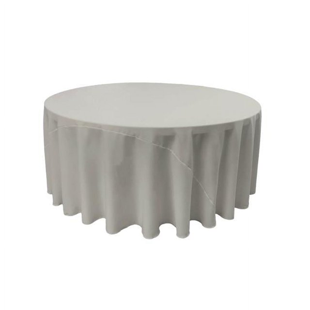 TCpop120R-GrayLgtP41 LA Linen Nappe en Popeline de Polyester, Gris Clair - 120 Po. Rond