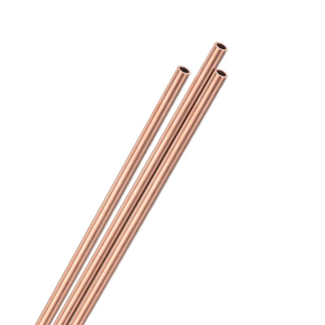 Uxcell 3-Pack Copper Round Tube, 6mm OD 1mm Thick 300mm Length Straight Pipe Tubing