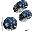 thumbnail image 3 of Black Snowflake Paper Plates Napkins Tableware Set Winter Snowflake Party Tableware Supplies Birthday Party Tableware Set, 3 of 6