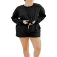thumbnail image 1 of Women‘s Sweatshirt and Elastic Shorts 2 Piece Tracksuits with Long Sleeves, 1 of 9