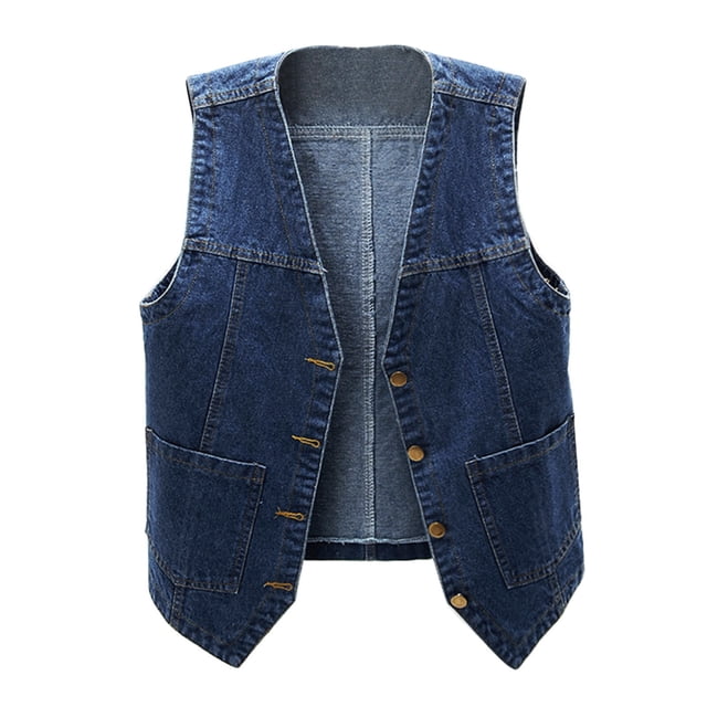 2025 Womens Sleeveless Denim Vest Womens Denim Jacket V Neck Button Down Down Jacket Jean Jacket Plus Size Mini Skirt Dress Woman Long Jean Jacket Womens Dress