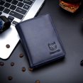 thumbnail image 2 of BULLCAPTAIN Large Capacity RFID Blocking Genuine Leather Wallet Black QB-027, 2 of 6