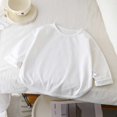 thumbnail image 1 of RXIRUCGD T-shirt à Manches Longues pour Enfants, Col Rond Uni, Haut à Manches Longues (Blanc, Taille : 100), 1 of 3
