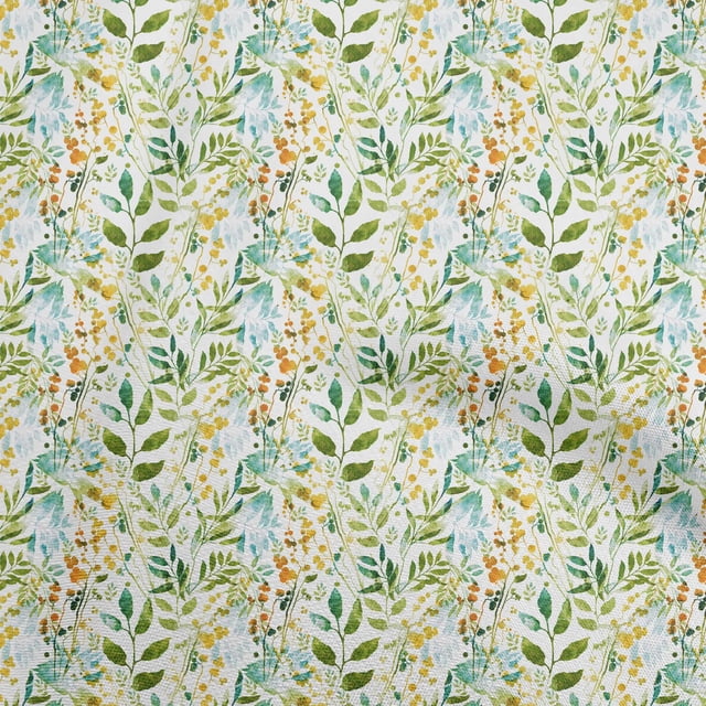 oneOone Cotton Poplin White Fabric Florals Sewing Material Print Fabric By The Yard 42 Inch Wide
