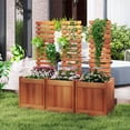 thumbnail image 4 of Costway 2 PCS Wooden Raised Garden Bed Elevated Yard Planter Box with Trellis Open-Ended, 4 of 10