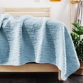 thumbnail image 2 of Gouchee Home Carson King Quilt Set – 3-Piece Blue Bedding Set, Stone-Washed Cotton with Wave Stitch Pattern, Soft All-Season Bedspread with Plush Fill & Matching Pillow Shams, 2 of 9