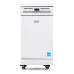 BLACK+DECKER Portable Dishwasher, 18 inches Wide, 8 Place Setting, White