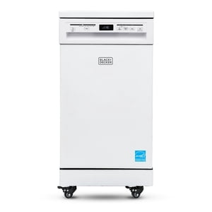 BLACK+DECKER Lave-vaisselle portable, 18 15 cm de large, 8 Mise en place, blanc