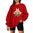 thumbnail image 1 of 2023 Chandail en Molleton de Mode pour Femmes 50 % de Rabais Liquidation Classique Décontracté Nouvel An Chandail de Mode Lapin Col Rond Manches Longues Sans Capuche Chandail Ample, 1 of 3