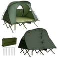 thumbnail image 1 of Gymax 2-Person Outdoor Camping Tent Cot Compact Elevated Tent Set W/ External Cover Green, 1 of 9