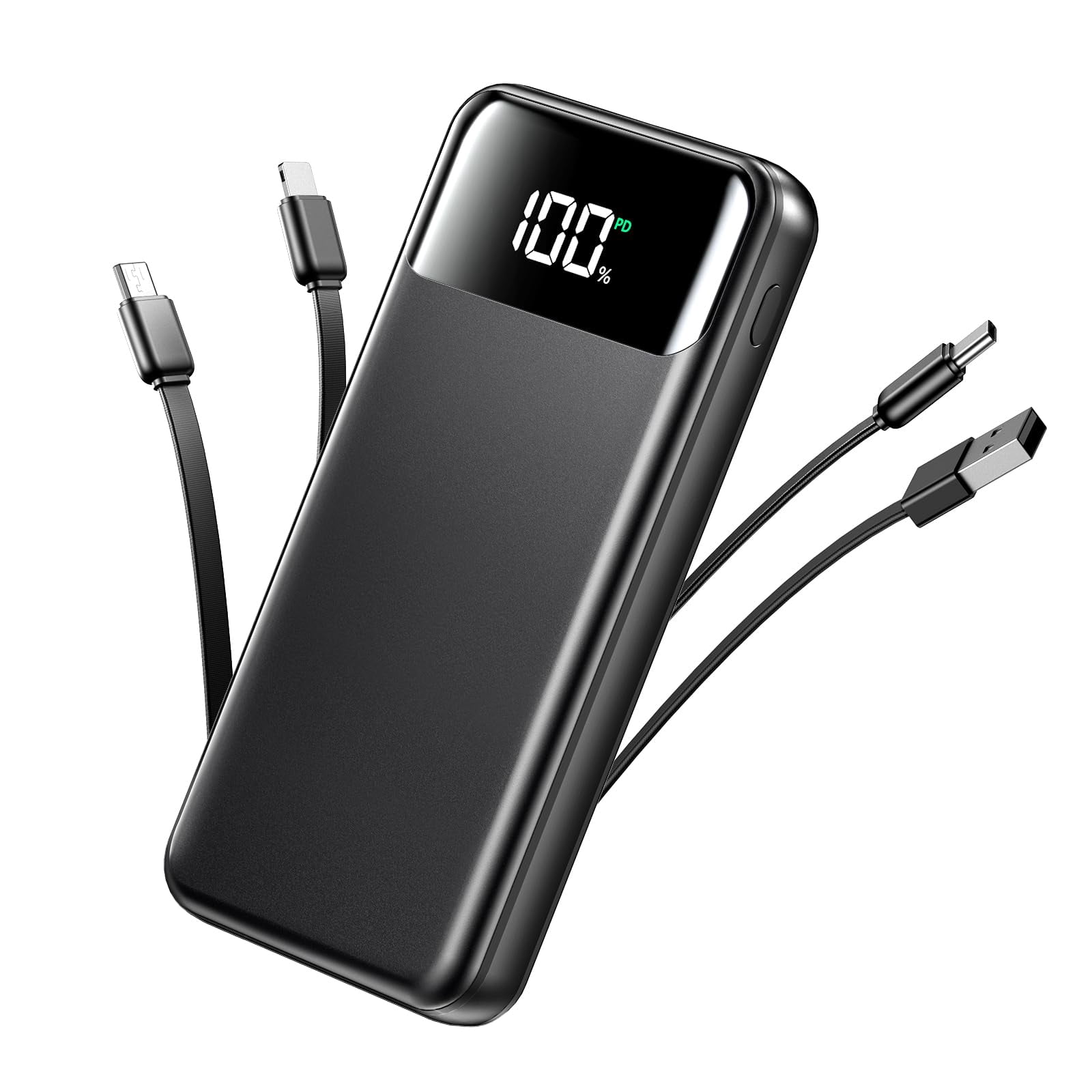 Portable Charger, 50000mAh Power Bank with Built in Cables, 22.5W Fast Charging Battery Pack, Portable Phone Charger for Travel C