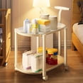 thumbnail image 4 of YIMWNYI Rolling Side Table with Wheels, Mobile End Table for Small Spaces, 2-Tier Removable Storage Rack, Portable Nightstand, Living Room, Bedroom, Kitchen Cart, Compact and Versatile Organizer, 4 of 6