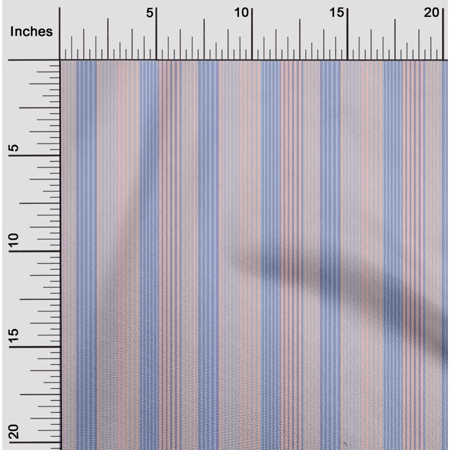 oneOone Tissu en Soie Tabby Multicolore Rayé Imprimé au Mètre 42 Pouces de Large