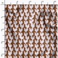 thumbnail image 2 of Soimoi Brown Modal Satin Fabric Hen Bird Print Fabric by Yard 42 Inch Wide, 2 of 6