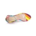 thumbnail image 4 of BLISSFUL STEP Women's Printed Clear Platform Block Heels Sandals Rainbow 9, 4 of 8