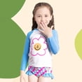 thumbnail image 1 of Kid Girl Rash Guard Swimwear Ruffle Long Sleeve Sun Protection Girls Toddler Bathing Suit 6-7 Years, 1 of 6