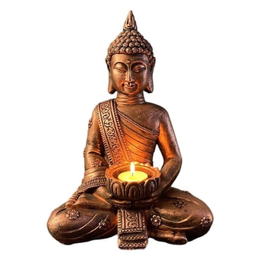 yuksok Forever Ornaments Statue Buddha Statue Home Decoration, Resin Buddha Candle , B