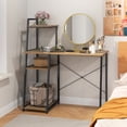 thumbnail image 2 of Gymax Home Office Desk Computer Desk w/ Bookshelf Host Stand Metal Frame Study Desk, 2 of 10