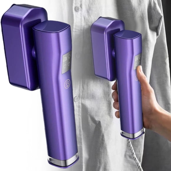 Steamer for Clothes,Portable 2-In-1 Steamer & Iron, 15S Fast Heat-Up, 100Ml Water Tank, Ironing Gloves, 20 Min Continuous Steam, Travel Steamer,Purple European Standard