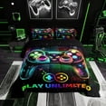 thumbnail image 1 of QUTETN Moderne Noir Bleu Joystick de Jeu Couettes et Duvets Grand Lit, 1 of 6