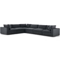 thumbnail image 2 of Modway Commix 6 Piece Down Filled Overstuffed Sectional Sofa Set in Gray, 2 of 8