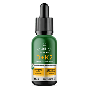 USDA Organic Vegan Vitamin D + K2 (MK-7) drops for the Whole Family – Bioavailable, fast acting for all ages. Kosher, Vegan, Non-GMO. No Side Effects - Ultra Premium Dietary Supplement Made in Canada
