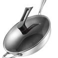 thumbnail image 2 of Stainless Steel Wok Stainless Steel Wok Pan  Stainless Steel Wok Wok Pan Kitchen Supplies Stainless Steel Wok Pan Double Sided  3 Layer Prevent Sticking Easy Cleaning Wok For, 2 of 4