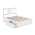 thumbnail image 3 of Mission Full Wood Platform Bed with Footboard and Storage Drawers in White, 3 of 13