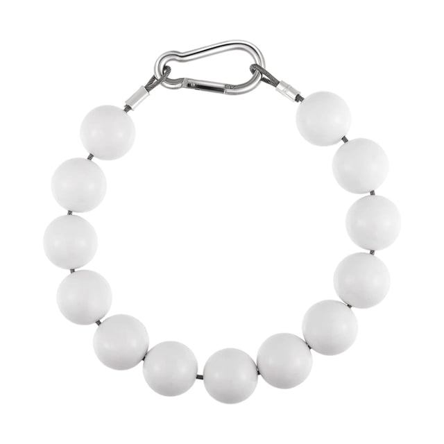 S SERENABLE Flagpole Retainer Ring Bead Chain Acrylic Beads Weights Flagpole Accessories White