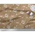 thumbnail image 3 of Soimoi Polyester Crepe Fabric Pencil,Anchor Hook & Deer Animal Printed Fabric 1 Yard 52 Inch Wide, 3 of 3