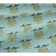 thumbnail image 5 of oneOone Viscose Jersey Fabric Bird & Tree Block Print Fabric BTY 60 Inch Wide, 5 of 5
